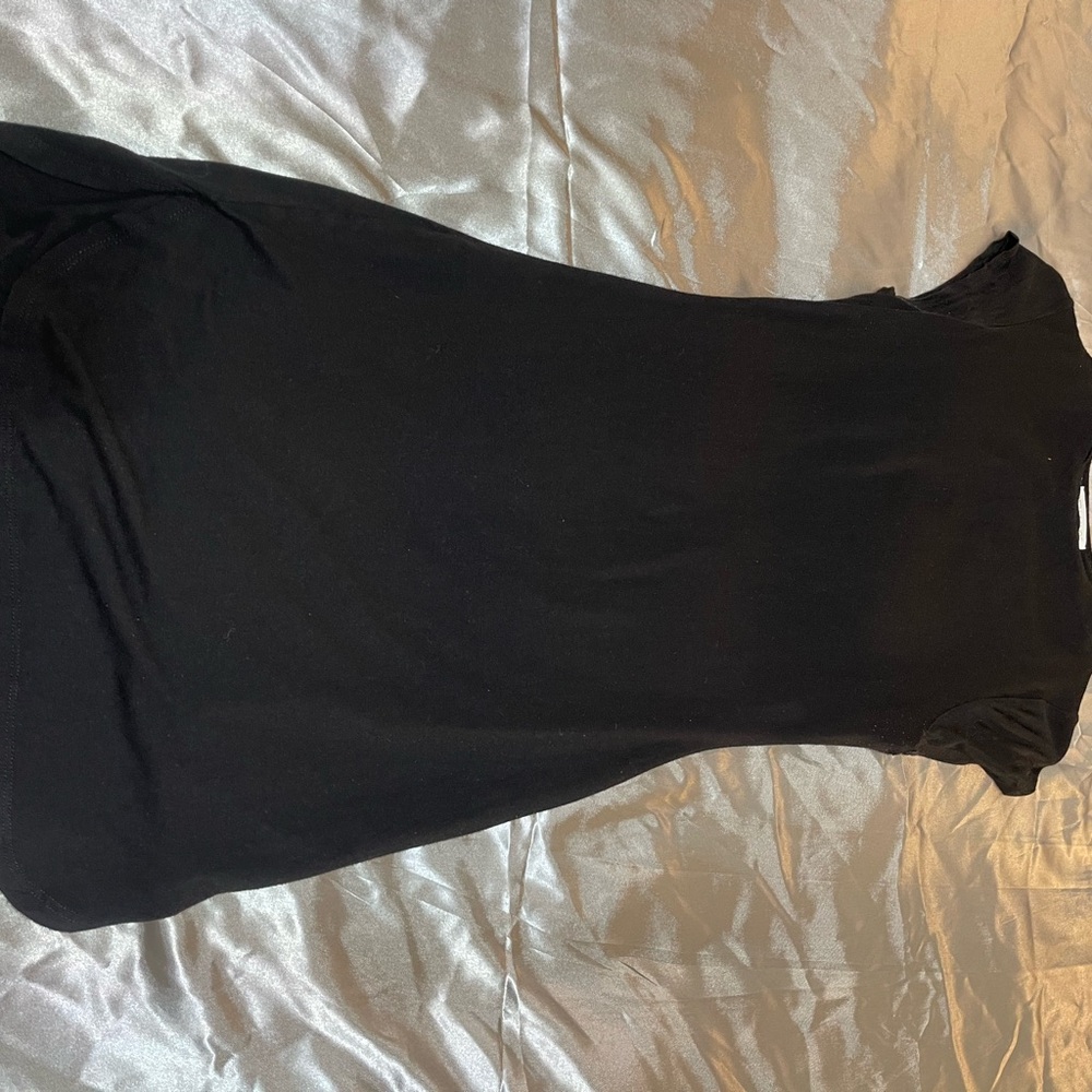Black Short Sleeve Above the Knee Dress
